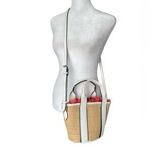 Straw Crossbody Tote Bag